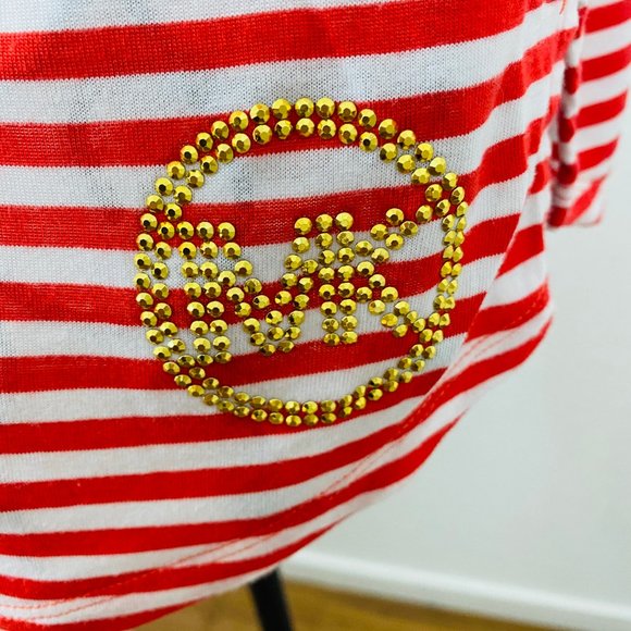 MICHAEL KORS Top M short sleeve red white gold - Picture 3 of 13